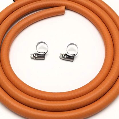 2M Butane/Propane Lpg Gas Hose 8Mm Internal Bore With 2 Clips