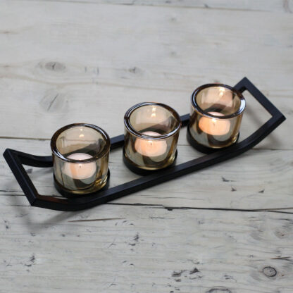 3 Cup Ledge Iron Votive Candle Holder