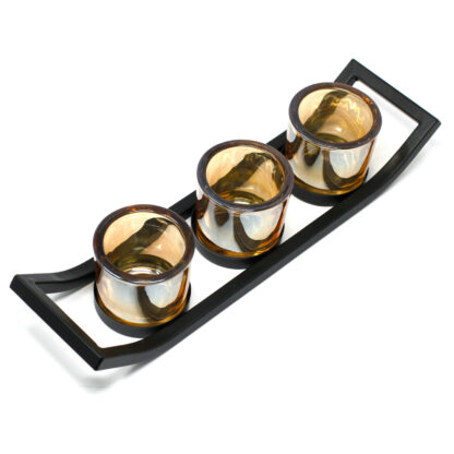 3 Cup Ledge Iron Votive Candle Holder - Image 2