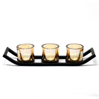 3 Cup Ledge Iron Votive Candle Holder - Image 3