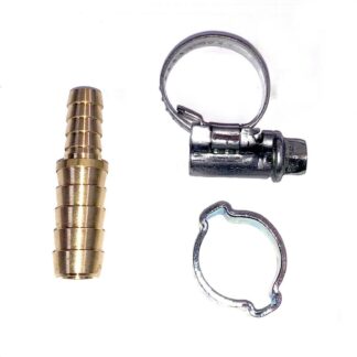British Made 8mm to 6mm Brass Hose Repair Fitting Hose Connector with clips