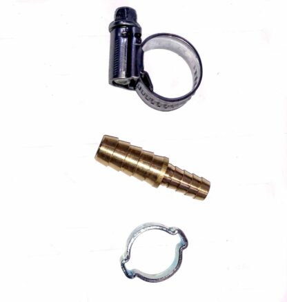 British Made 8mm to 6mm Brass Hose Repair Fitting Hose Connector with clips - Image 2