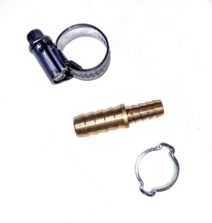 British Made 8mm to 6mm Brass Hose Repair Fitting Hose Connector with clips - Image 3