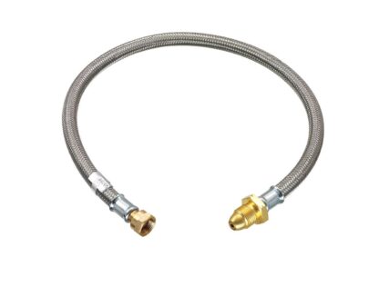 Armoured 0.5M Pol X W20 Caravan Gas Hose Pigtail With Nrv