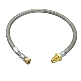 Armored 0.75M (30") Pol X W20 Caravan Gas Hose Pigtail With Nrv