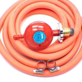 HG HANDWHEEL PROPANE GAS REGULATOR & 3m Hose + 2 clips Fits Calor Gas / Flogas