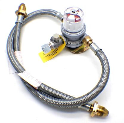30mbar 10mm Outlet Caravan Auto Changeover + 2 x 0.75m Over braded Pol Pigtails