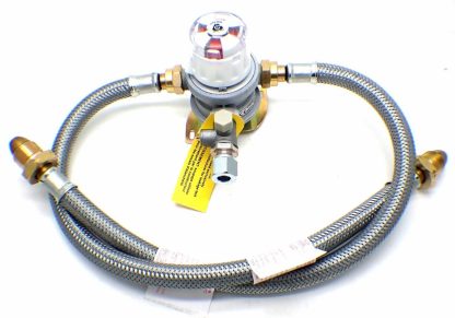 30mbar 10mm Outlet Caravan Auto Changeover + 2 x 0.5m Over braded Pol Pigtails - Image 2
