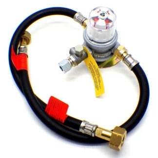 30mbar 10mm Outlet Caravan Auto Changeover + 2 x 0.5m 21.8mm Nut Pigtails