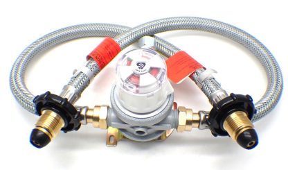 30mbar 10mm Outlet Caravan Auto Changeover + 2 x 0.75m Over braded HW Pigtails - Image 2