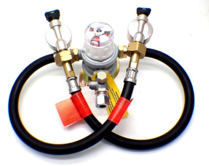 30mbar 10mm Outlet Caravan Auto Changeover + 2 x 0.5m Pigtails 2 x 21mm Adaptors