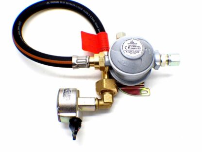 30mbar 8mm Outlet Caravan Regulator 0.5m Pigtail Kit for a Patio Gas Cylinder