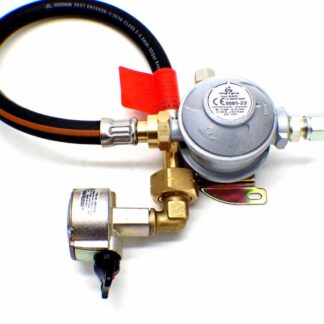30mbar 10mm Outlet Caravan Regulator 0.75m Pigtail Kit for a Patio Gas Cylinder