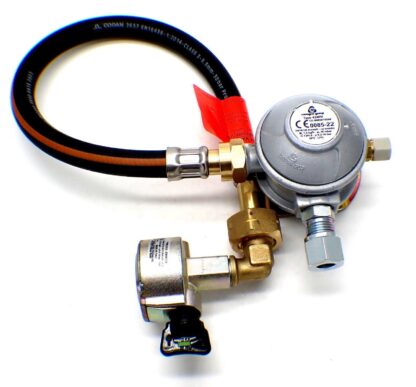 30mbar 10mm Outlet Caravan Regulator 0.5m Pigtail Kit for a 27mm Patio Cylinder