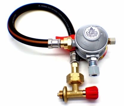 30mbar 10mm Outlet Caravan Regulator 0.5m Pigtail Kit for a Campingaz Cylinder
