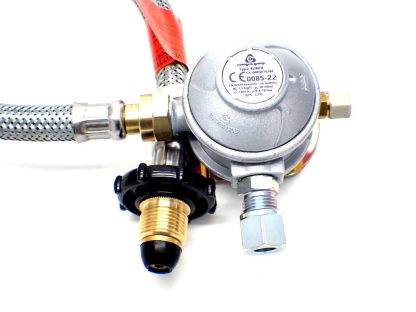 30mbar 8mm Outlet Caravan Regulator 0.5m Over braded HW Propane Pigtail Kit - Image 2