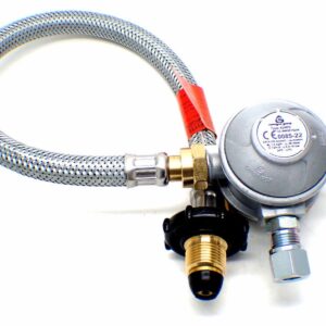 30mbar 10mm Outlet Caravan Regulator 0.5m Over braded HW Propane Pigtail Kit