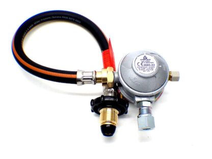 30mbar 8mm Outlet Caravan Regulator 0.75m Handwheel Propane Pigtail Kit