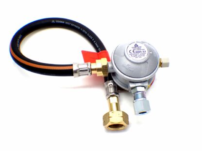 30mbar 10mm Outlet Caravan Regulator 0.5m to 21.8mm Nut Pigtail Kit - Image 2