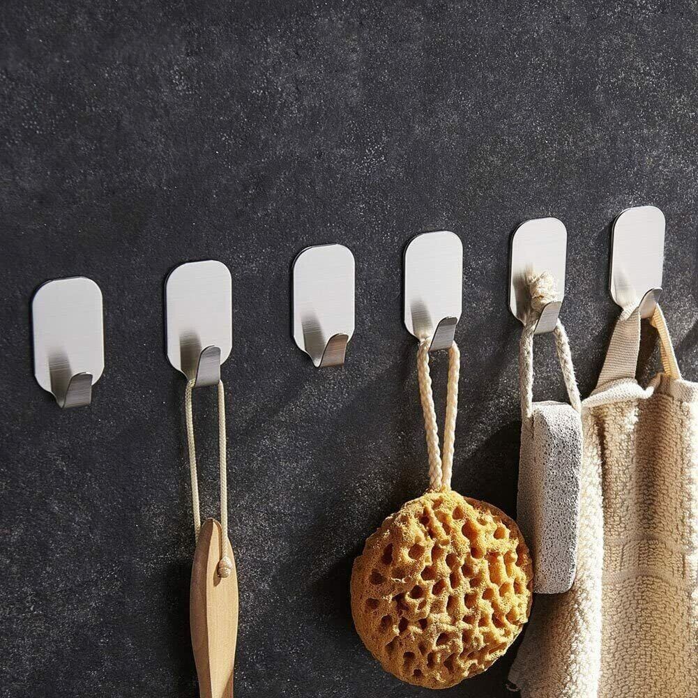 Self-adhesive Hooks, Ultra Sticky Stainless Steel Robe Key Hat