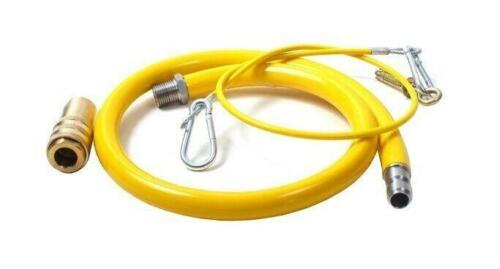 Caterquip Yellow Catering Gas Hose 1/2" X 1000mm With Quick Release Coupling